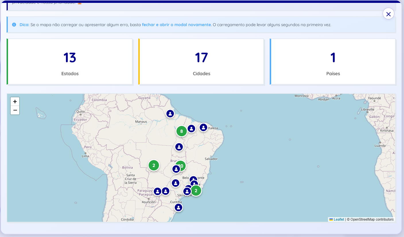 Mapa de Estudantes